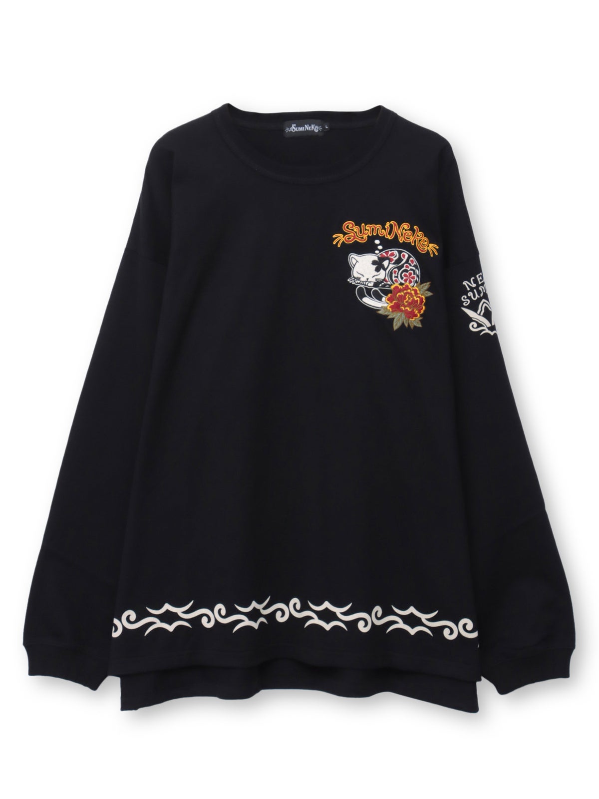 【SUMINEKO】“眠り猫”刺繍入りBIGシルエットロンT