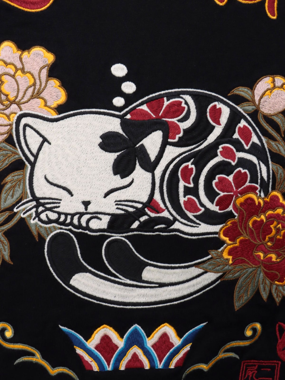 【SUMINEKO】“眠り猫”刺繍入りBIGシルエットロンT