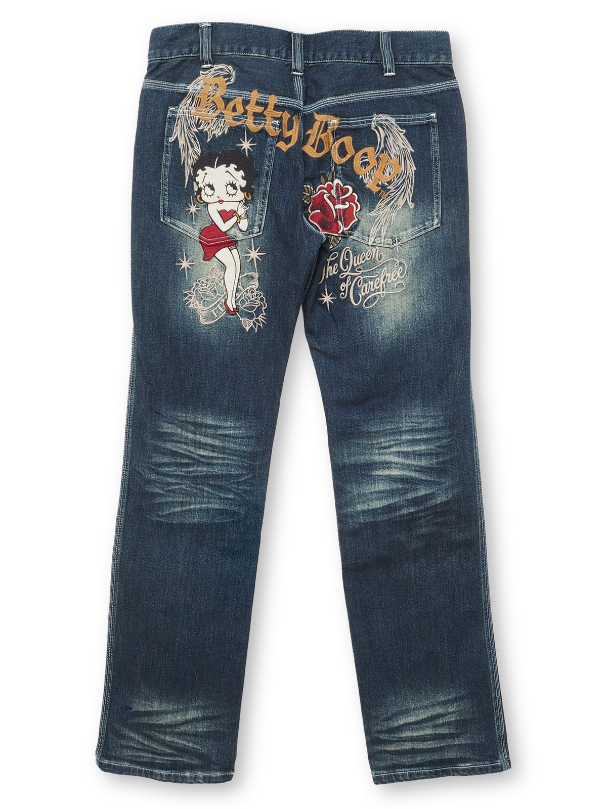 【BETTY BOOP】スタッズ付き刺繍入りデニムパンツ