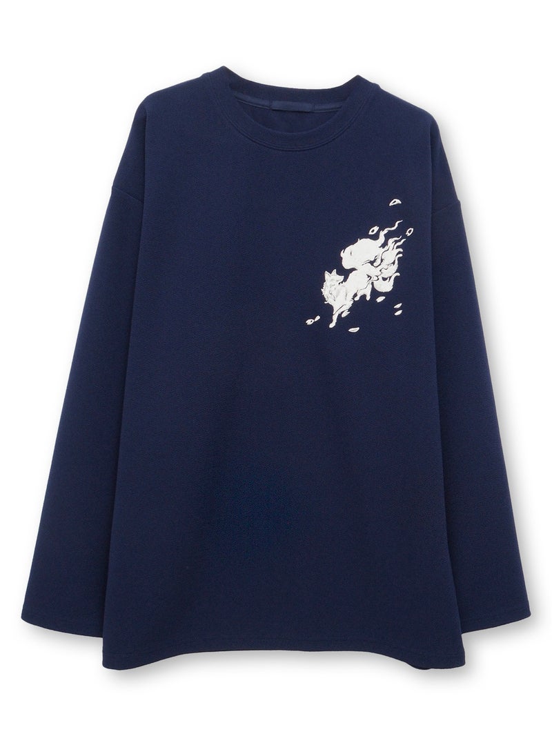 【雅結】九尾 刺繍入りBIGシルエットロンT