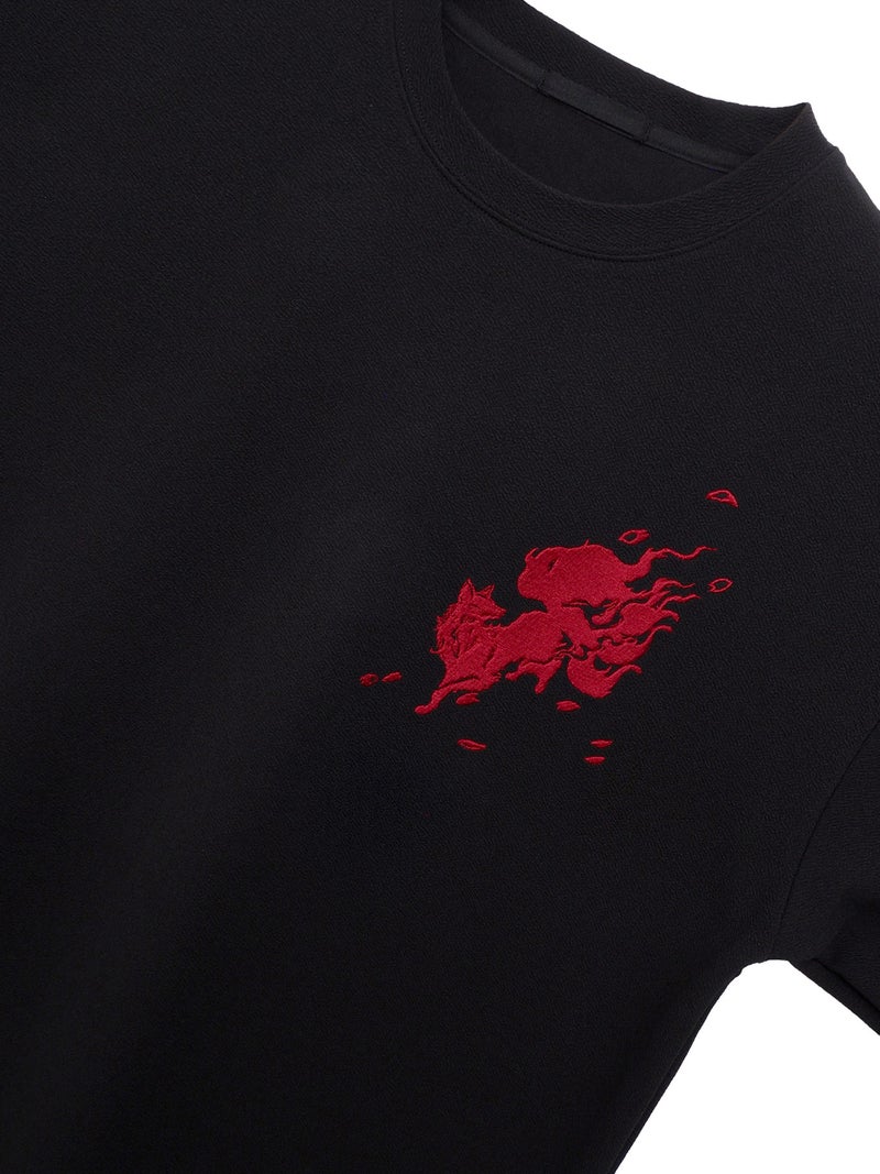 【雅結】九尾 刺繍入りBIGシルエットロンT