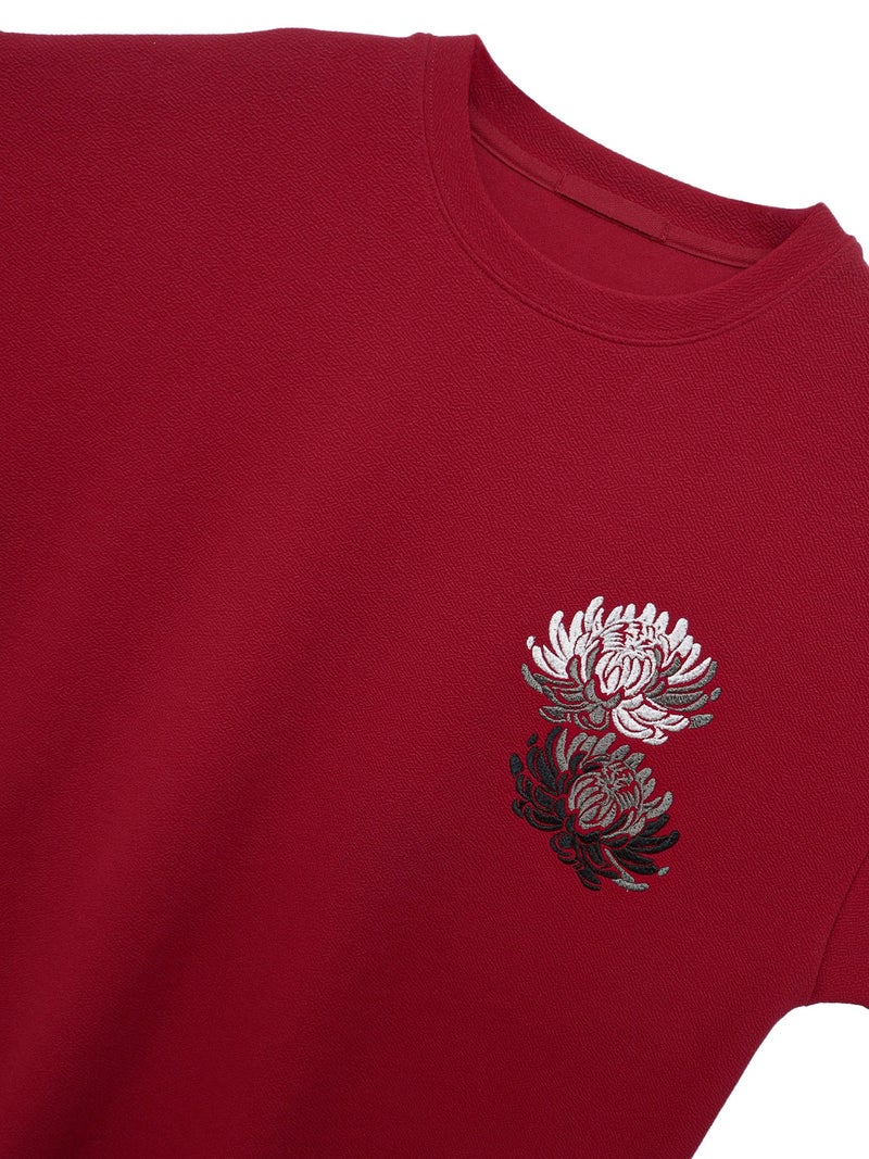 【雅結】菊 刺繍入りBIGシルエットロンT