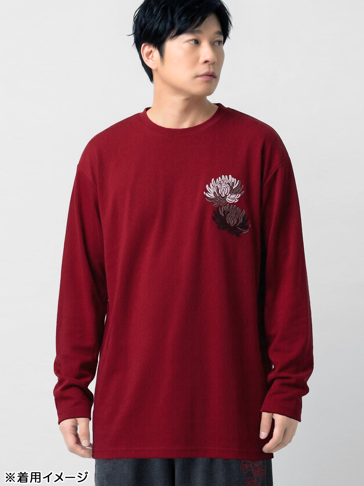 【雅結】菊 刺繍入りBIGシルエットロンT