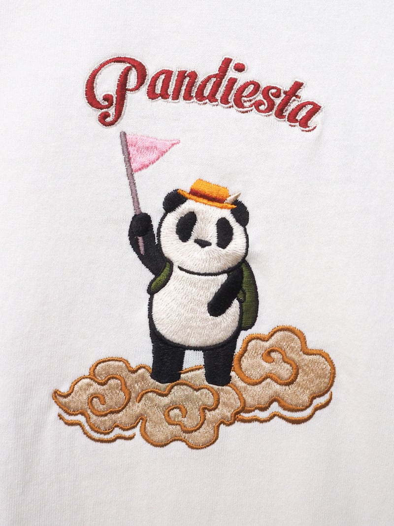 【PANDIESTA JAPAN】“御来光パンダ”刺繍入りロンT