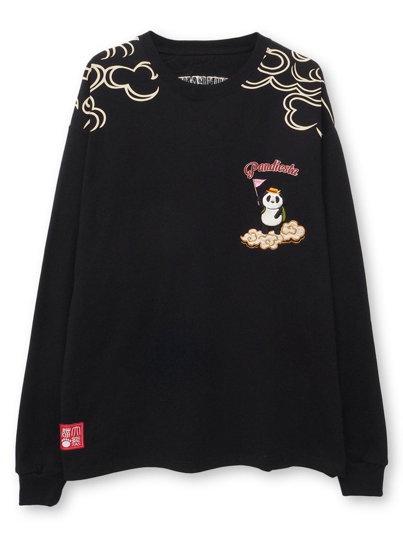 【PANDIESTA JAPAN】“御来光パンダ”刺繍入りロンT
