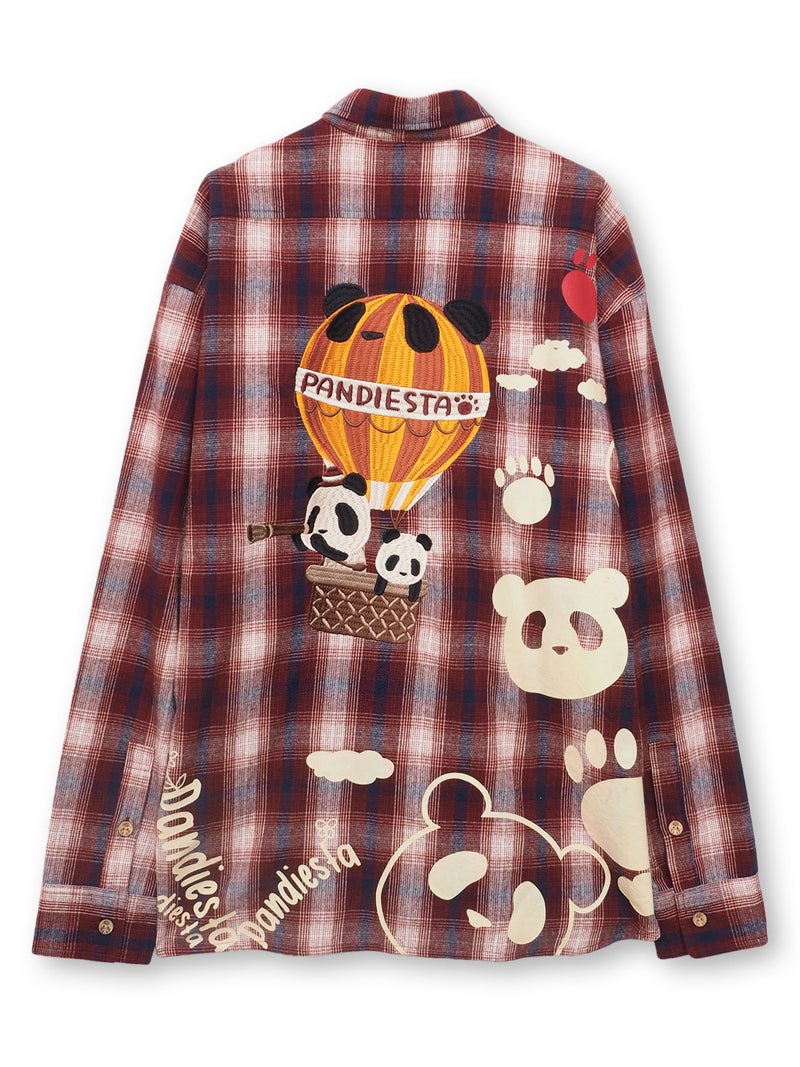 【PANDIESTA JAPAN】“空中遊覧パンダ”ネルチェックシャツ