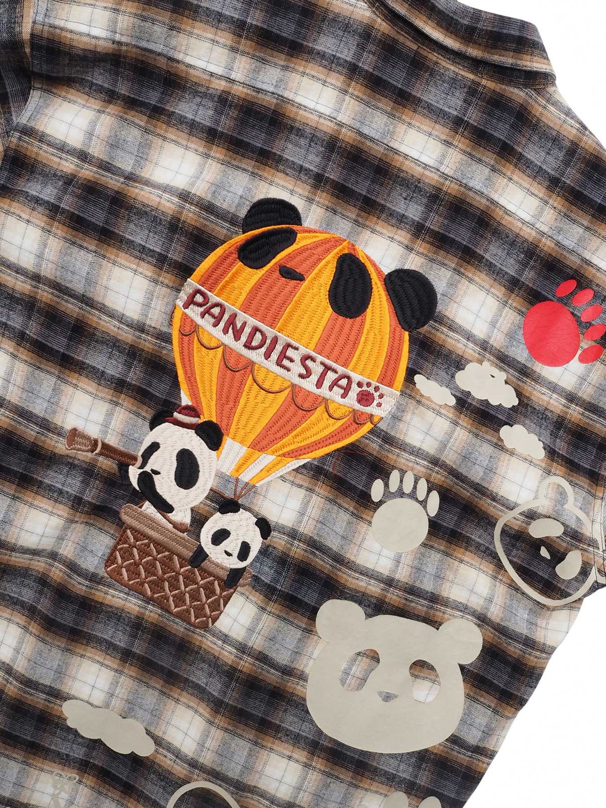 【PANDIESTA JAPAN】“空中遊覧パンダ”ネルチェックシャツ