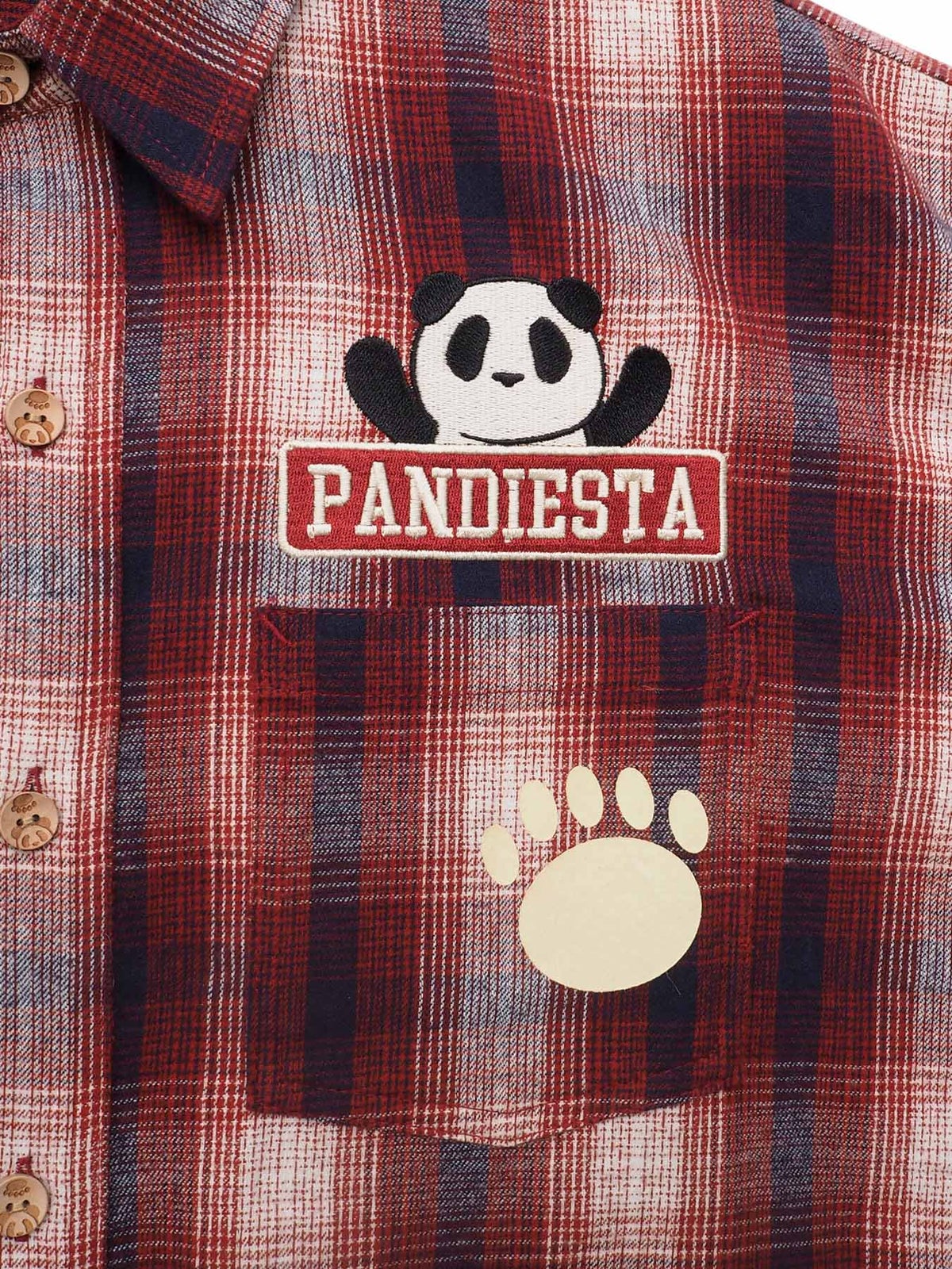 【PANDIESTA JAPAN】“空中遊覧パンダ”ネルチェックシャツ