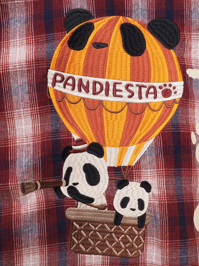 【PANDIESTA JAPAN】“空中遊覧パンダ”ネルチェックシャツ