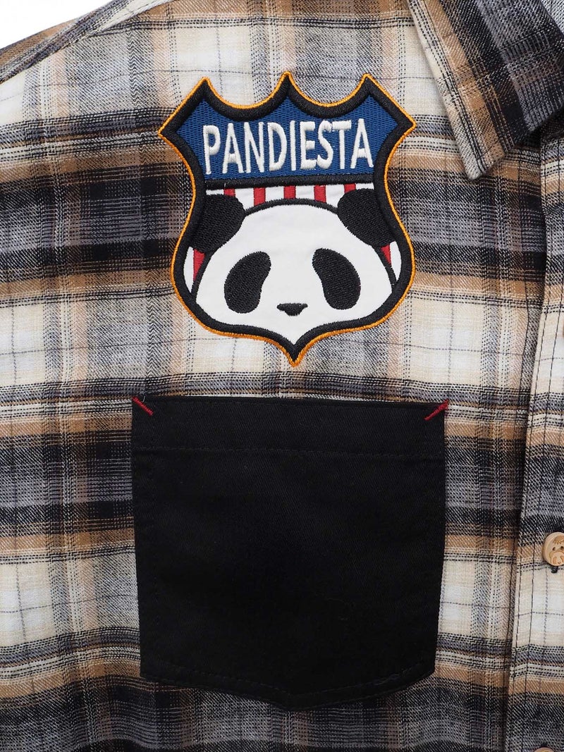 【PANDIESTA JAPAN】“空中遊覧パンダ”ネルチェックシャツ