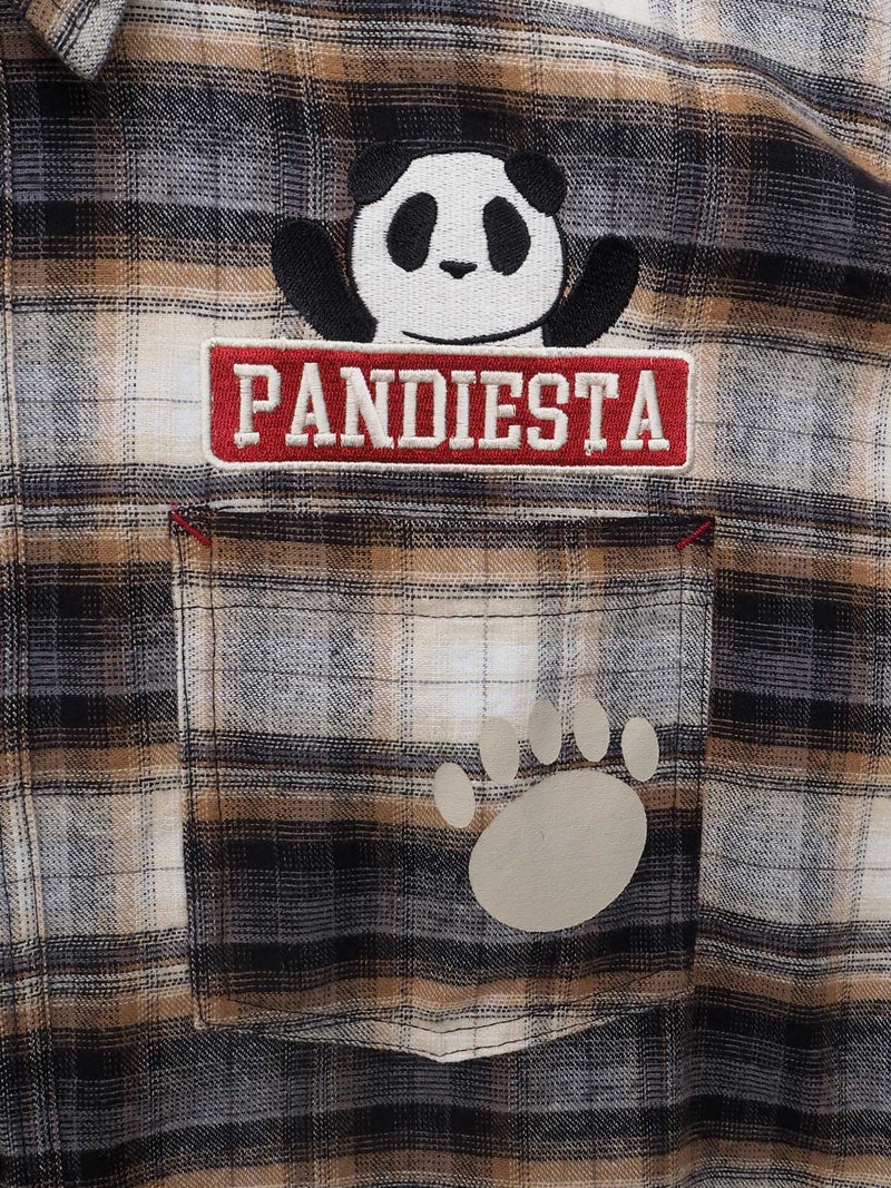 【PANDIESTA JAPAN】“空中遊覧パンダ”ネルチェックシャツ