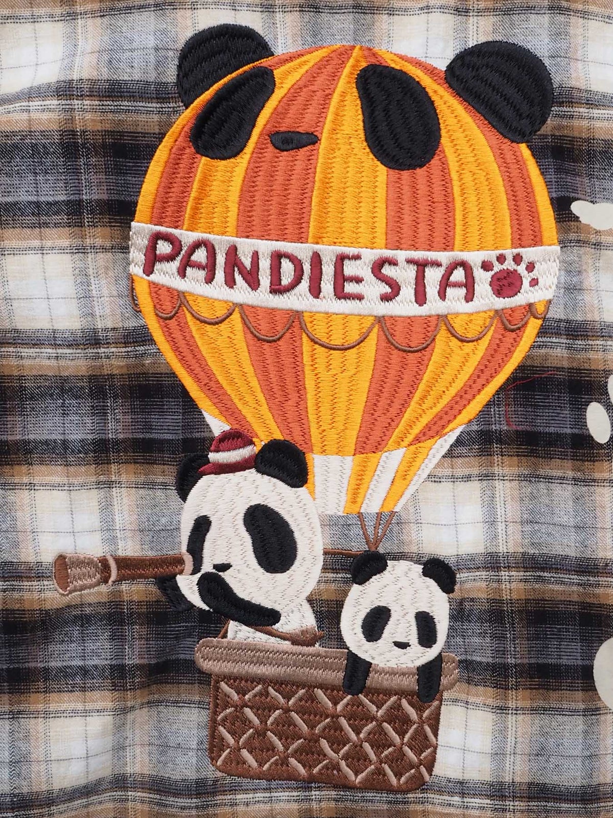 【PANDIESTA JAPAN】“空中遊覧パンダ”ネルチェックシャツ