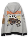 【PANDIESTA JAPAN】“タンデムバイクパンダ”ミリタリー風刺入りZIPパーカー