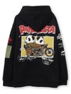 【PANDIESTA JAPAN】“タンデムバイクパンダ”ミリタリー風刺入りZIPパーカー