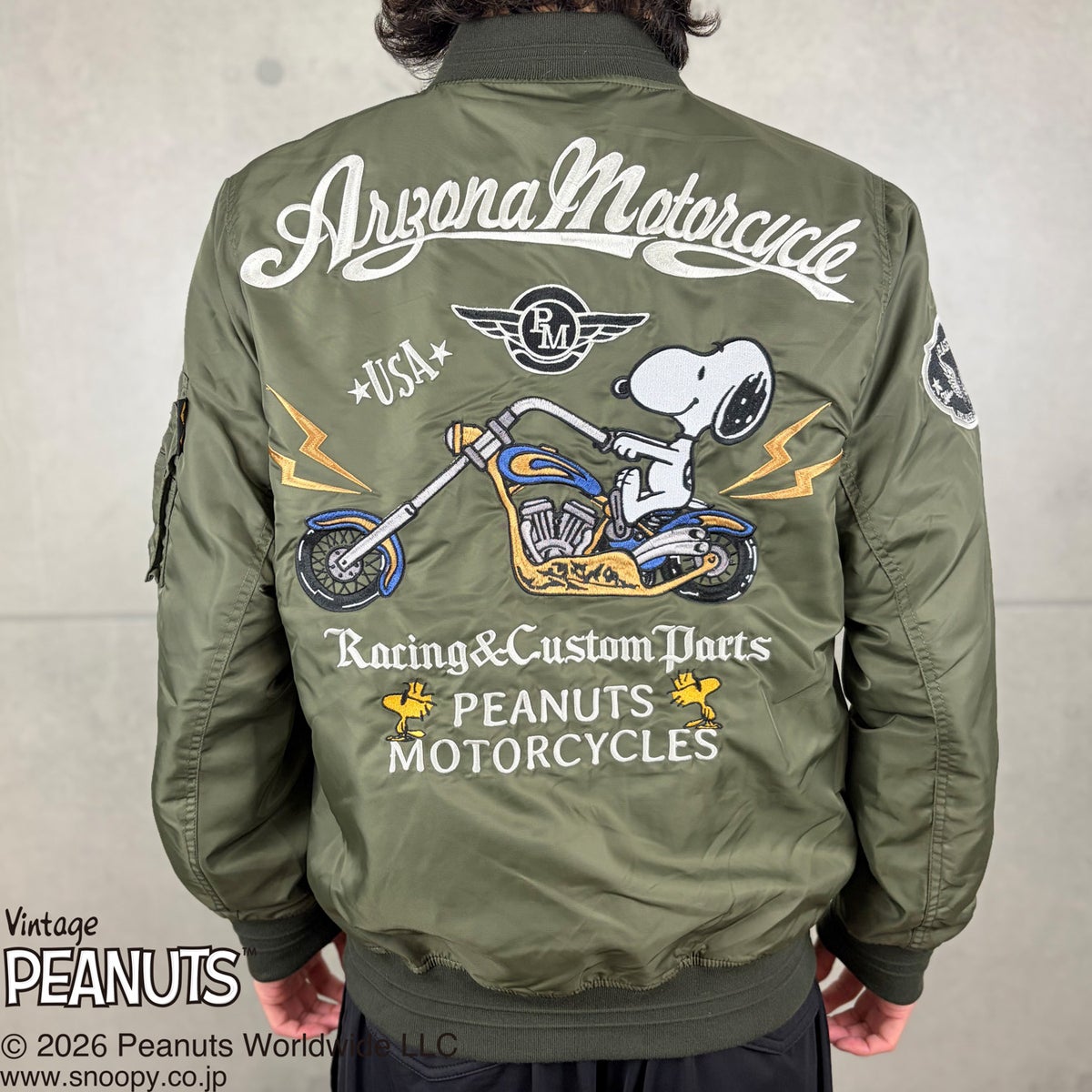 【SNOOPY×Flag Staff】PEANUTS MOTORCYCLE MA-1