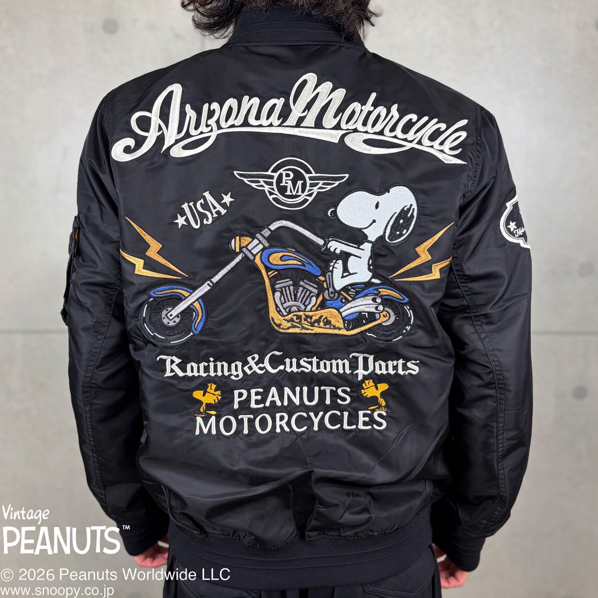 【SNOOPY×Flag Staff】PEANUTS MOTORCYCLE MA-1
