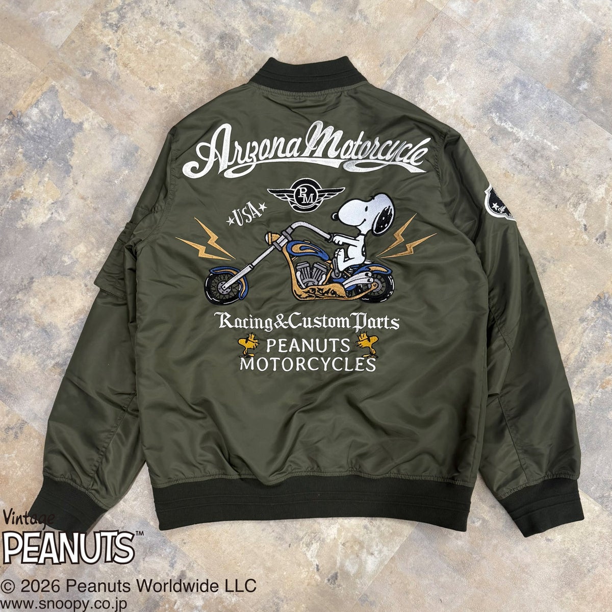 【SNOOPY×Flag Staff】PEANUTS MOTORCYCLE MA-1