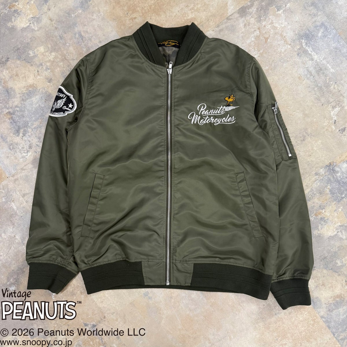 【SNOOPY×Flag Staff】PEANUTS MOTORCYCLE MA-1