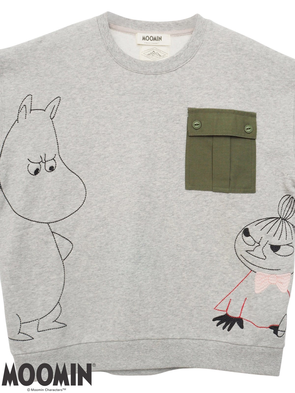 【JUICY×MOOMIN】ミリタリー風ポケット付きMOOMIN刺繍入りプルオーバー