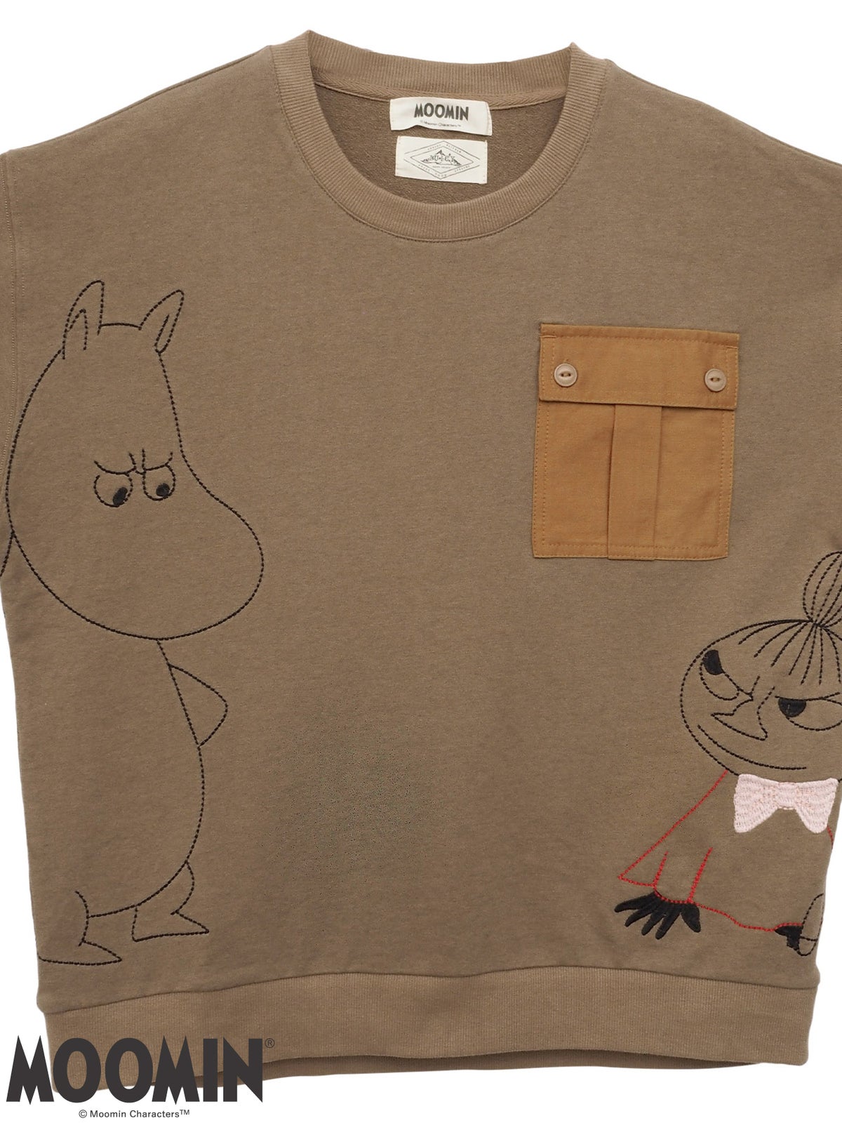 【JUICY×MOOMIN】ミリタリー風ポケット付きMOOMIN刺繍入りプルオーバー