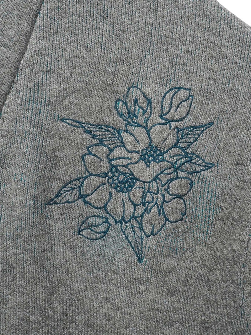 【雅結】桜刺繍 ロングニットカーディガン