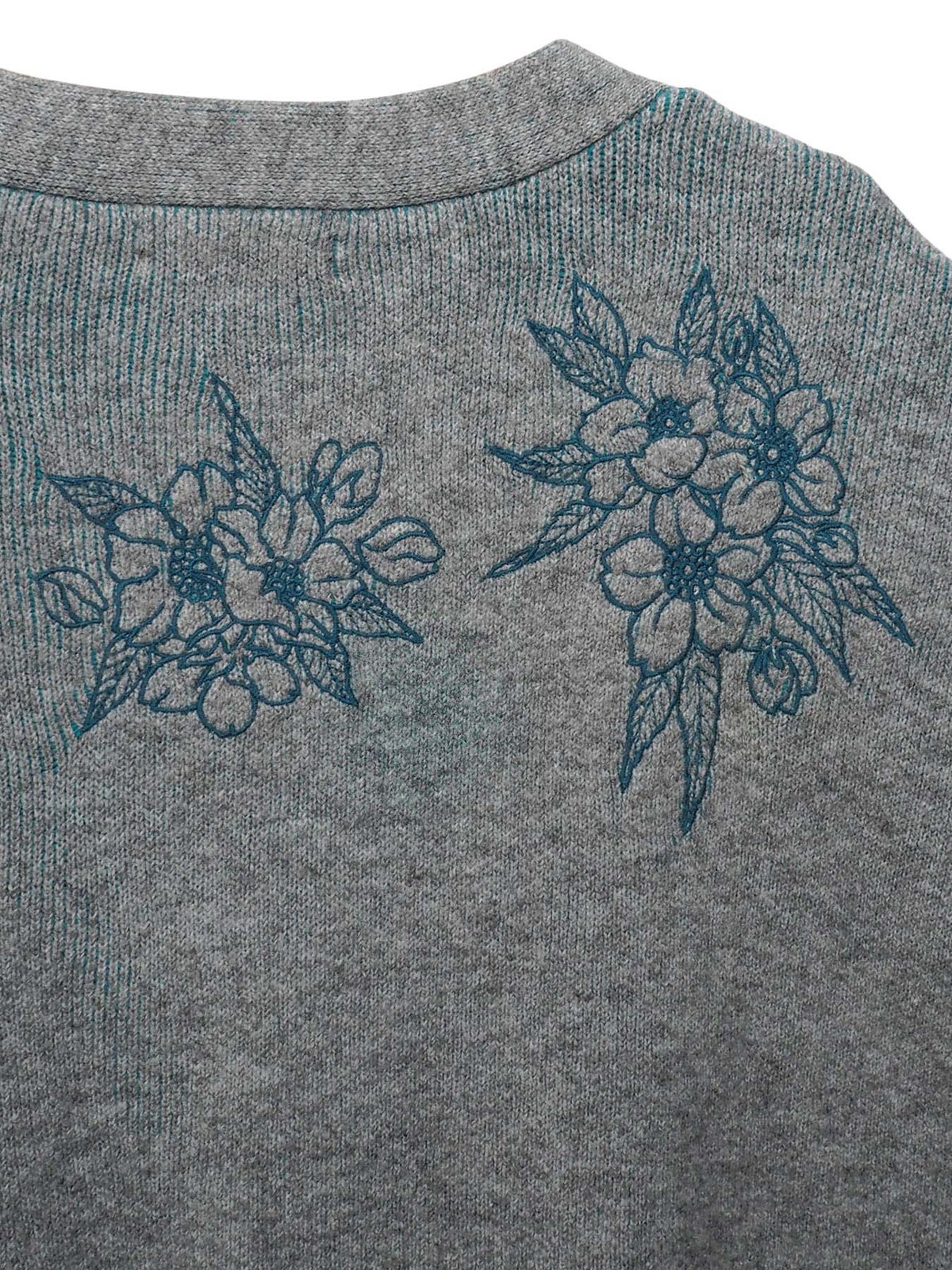 【雅結】桜刺繍 ロングニットカーディガン