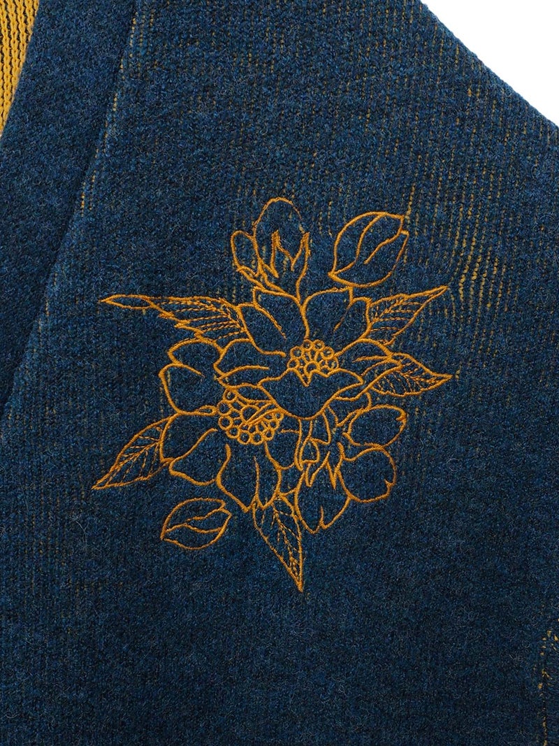 【雅結】桜刺繍 ロングニットカーディガン