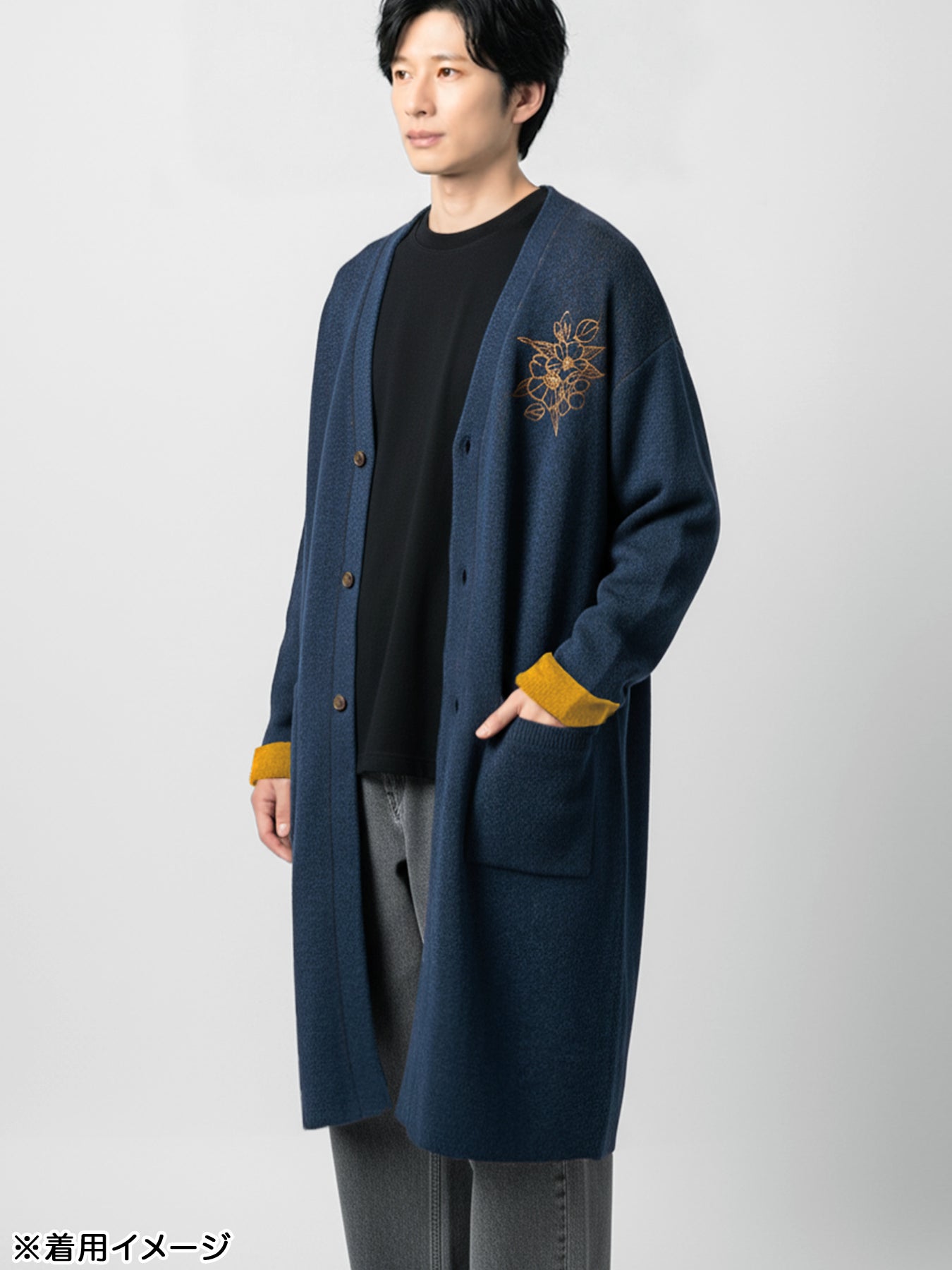 雅結】桜刺繍 ロングニットカーディガン | 流儀圧搾 ONLINE SHOP【流儀