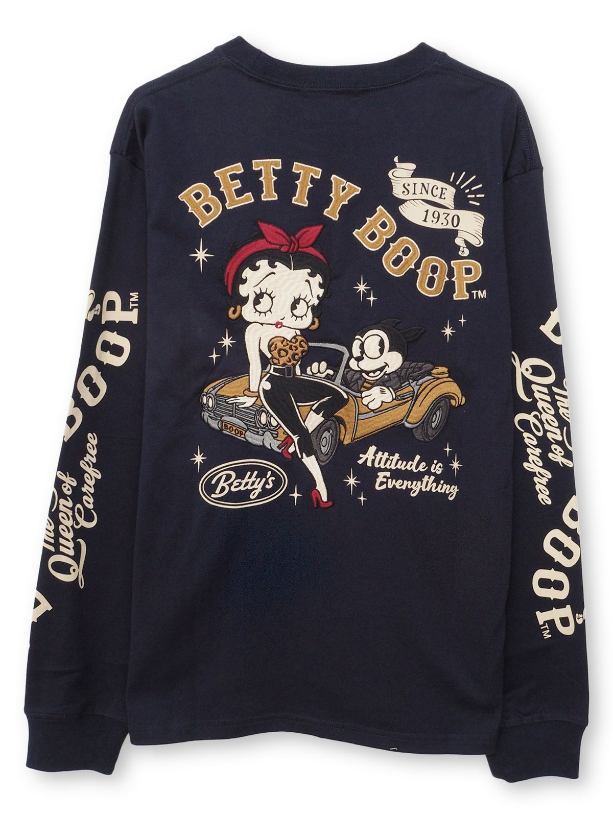 【BETTY BOOP】“ロカビリーベティ”刺繍入りロンT