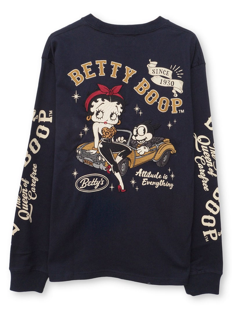 【BETTY BOOP】“ロカビリーベティ”刺繍入りロンT