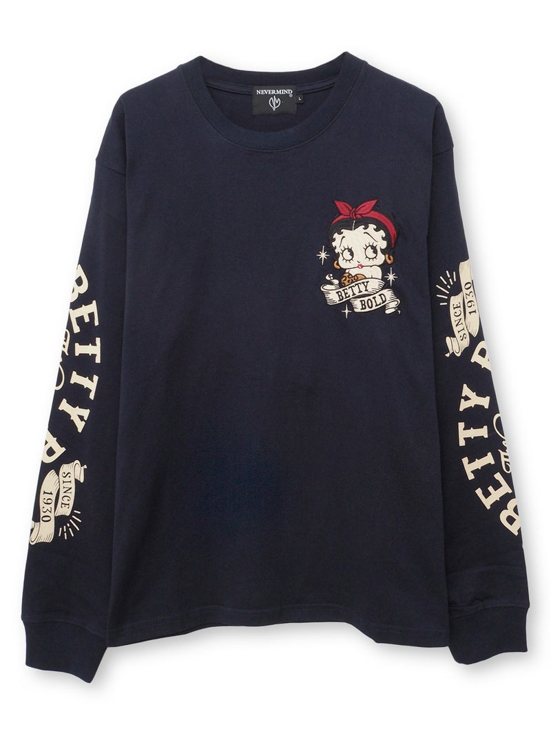 【BETTY BOOP】“ロカビリーベティ”刺繍入りロンT