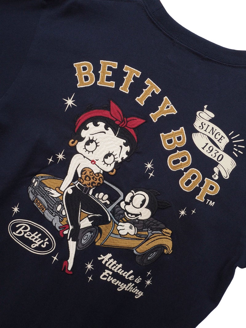 【BETTY BOOP】“ロカビリーベティ”刺繍入りロンT
