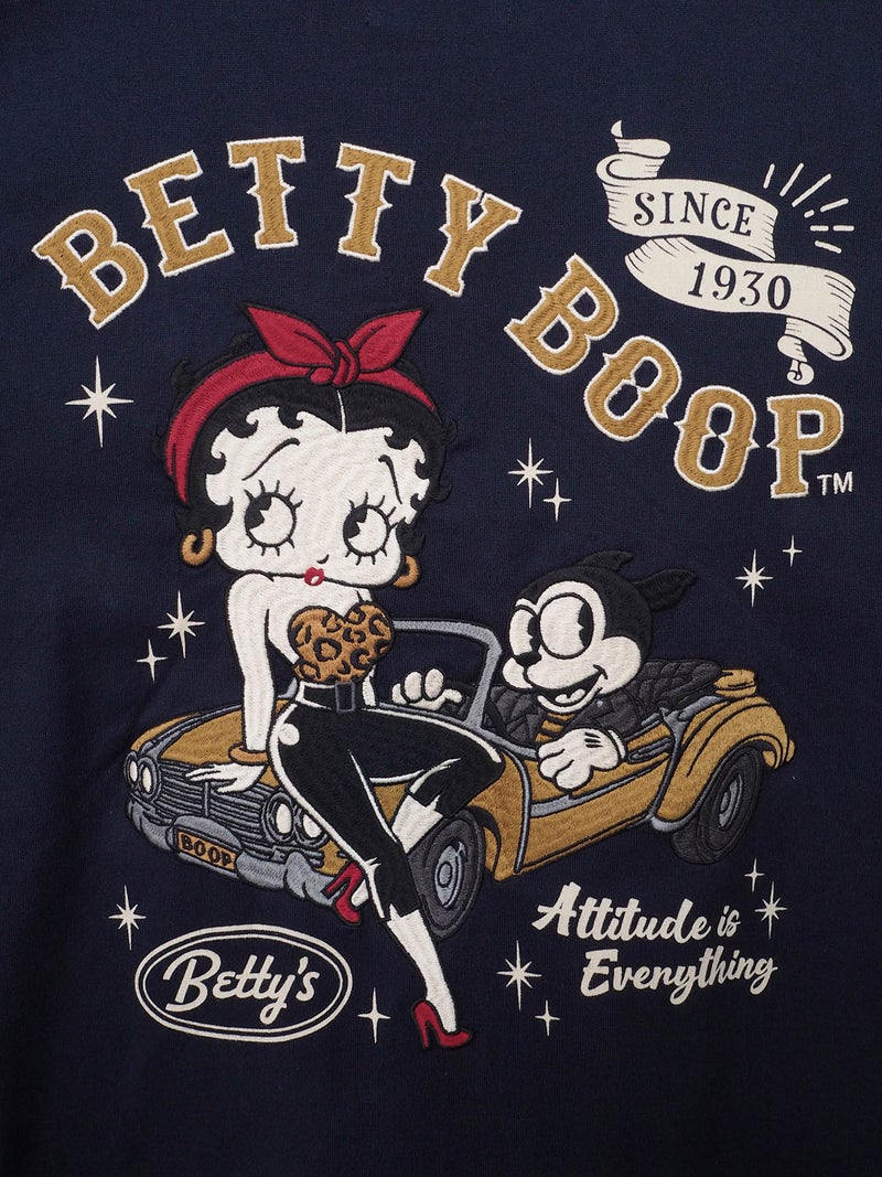 【BETTY BOOP】“ロカビリーベティ”刺繍入りロンT