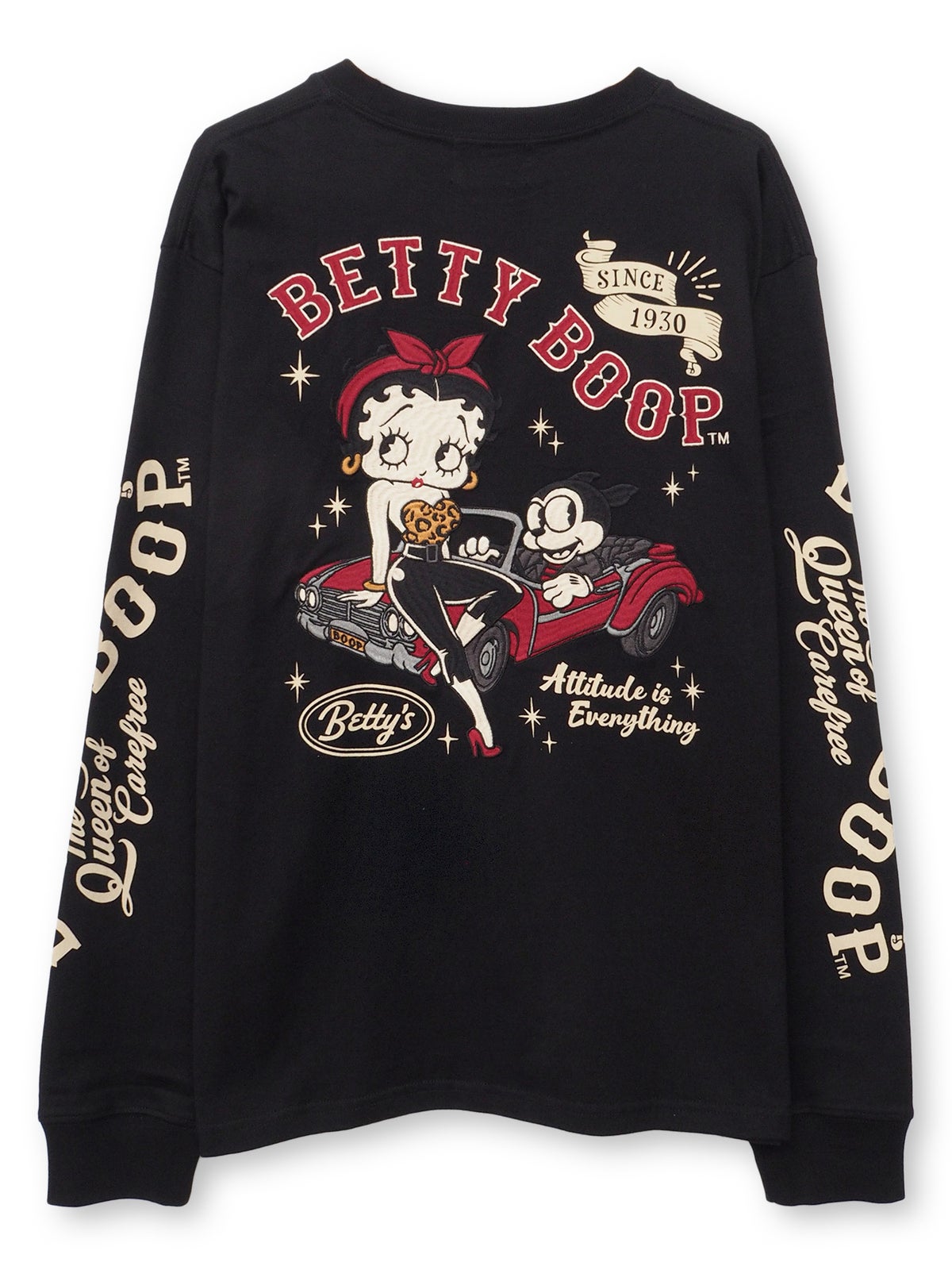 【BETTY BOOP】“ロカビリーベティ”刺繍入りロンT