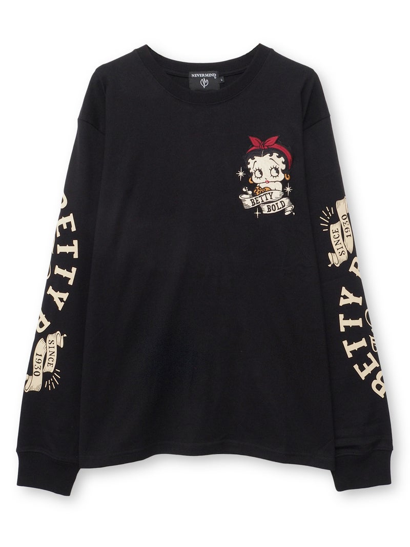 【BETTY BOOP】“ロカビリーベティ”刺繍入りロンT