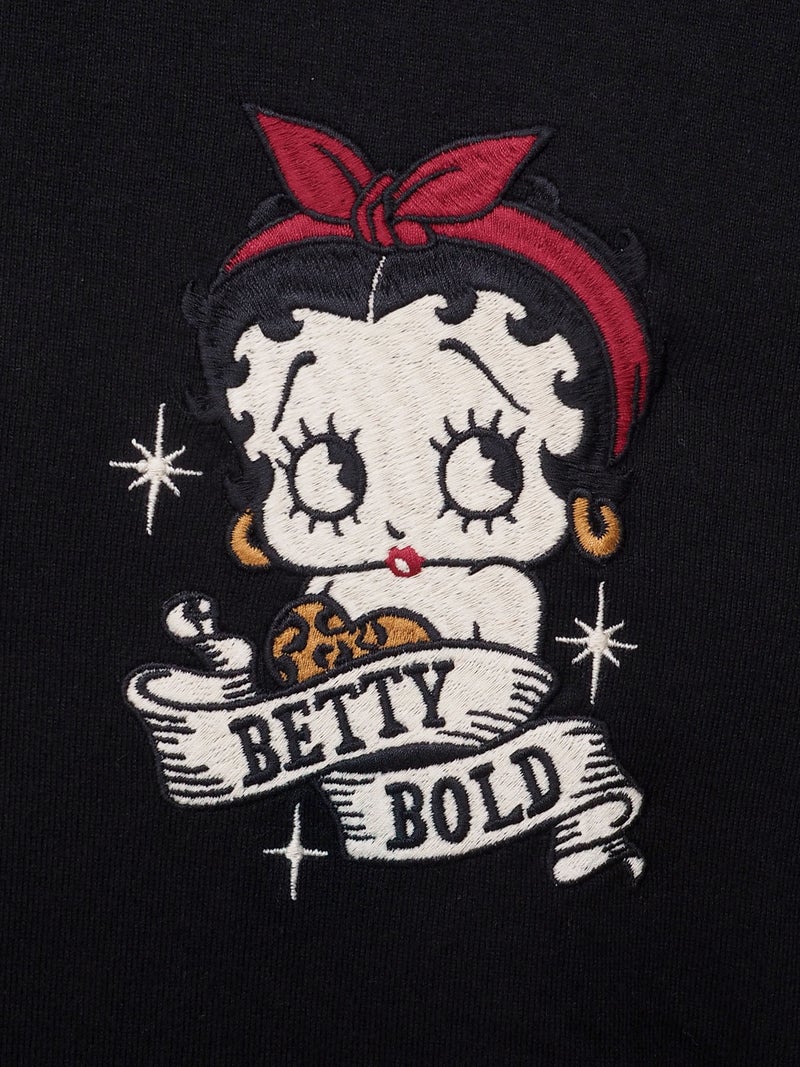 【BETTY BOOP】“ロカビリーベティ”刺繍入りロンT