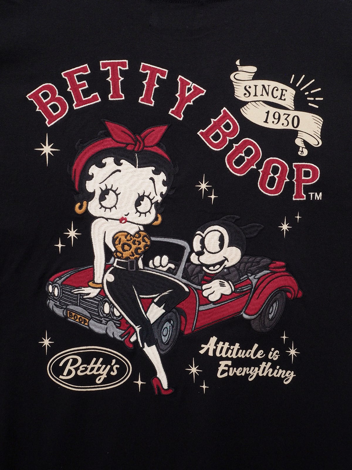 【BETTY BOOP】“ロカビリーベティ”刺繍入りロンT