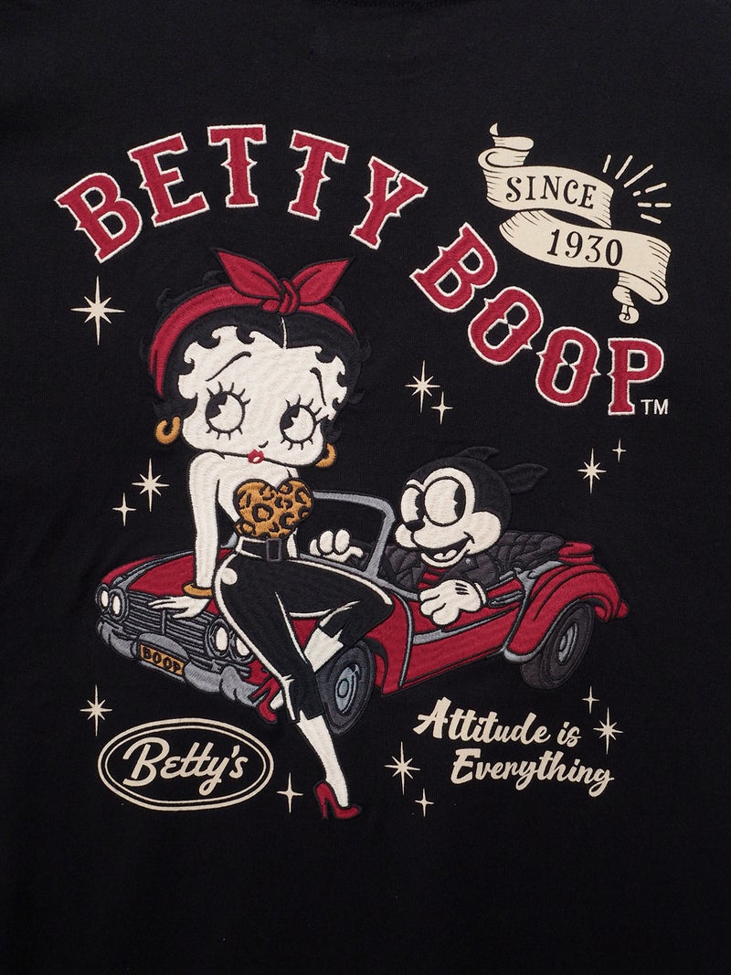 【BETTY BOOP】“ロカビリーベティ”刺繍入りロンT