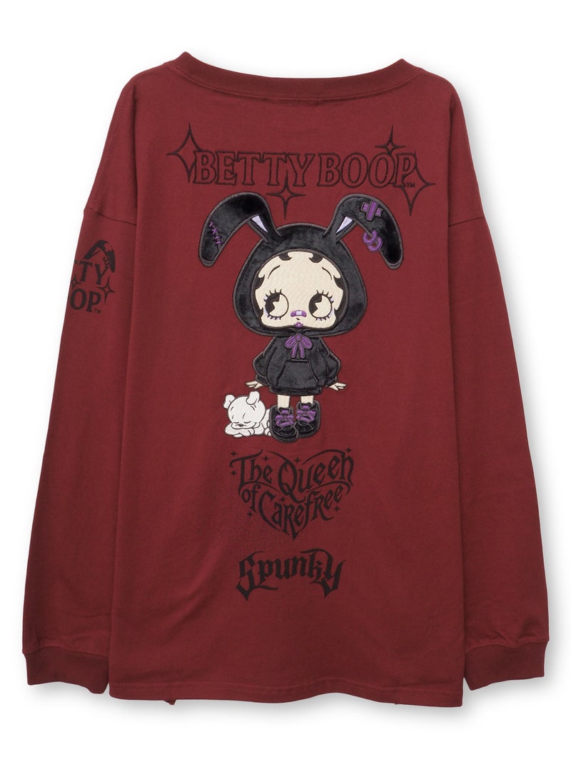 【BETTY BOOP】“うさぎベティ”刺繍入りBIGシルエットロンロンT〔別注〕