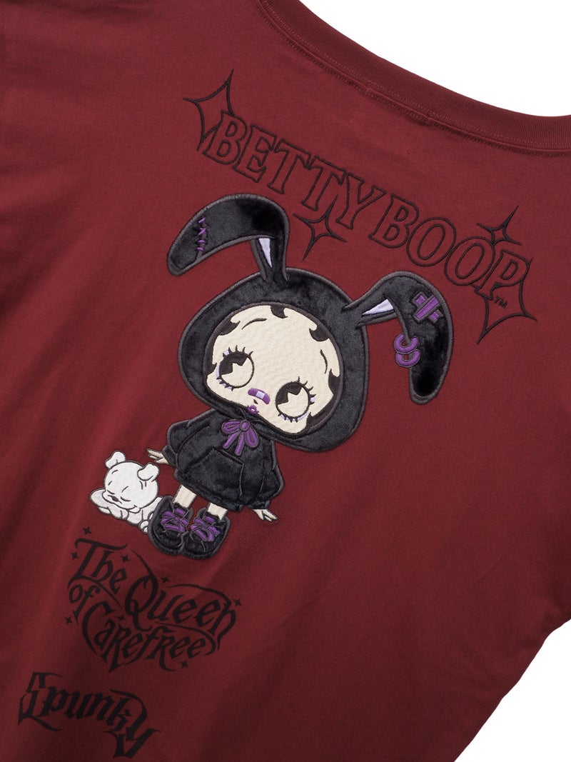 【BETTY BOOP】“うさぎベティ”刺繍入りBIGシルエットロンロンT〔別注〕
