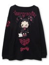 【BETTY BOOP】“うさぎベティ”刺繍入りBIGシルエットロンロンT〔別注〕