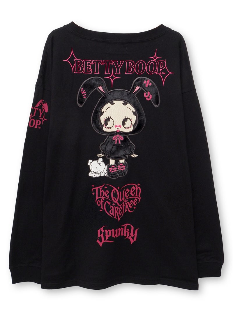 【BETTY BOOP】“うさぎベティ”刺繍入りBIGシルエットロンロンT〔別注〕
