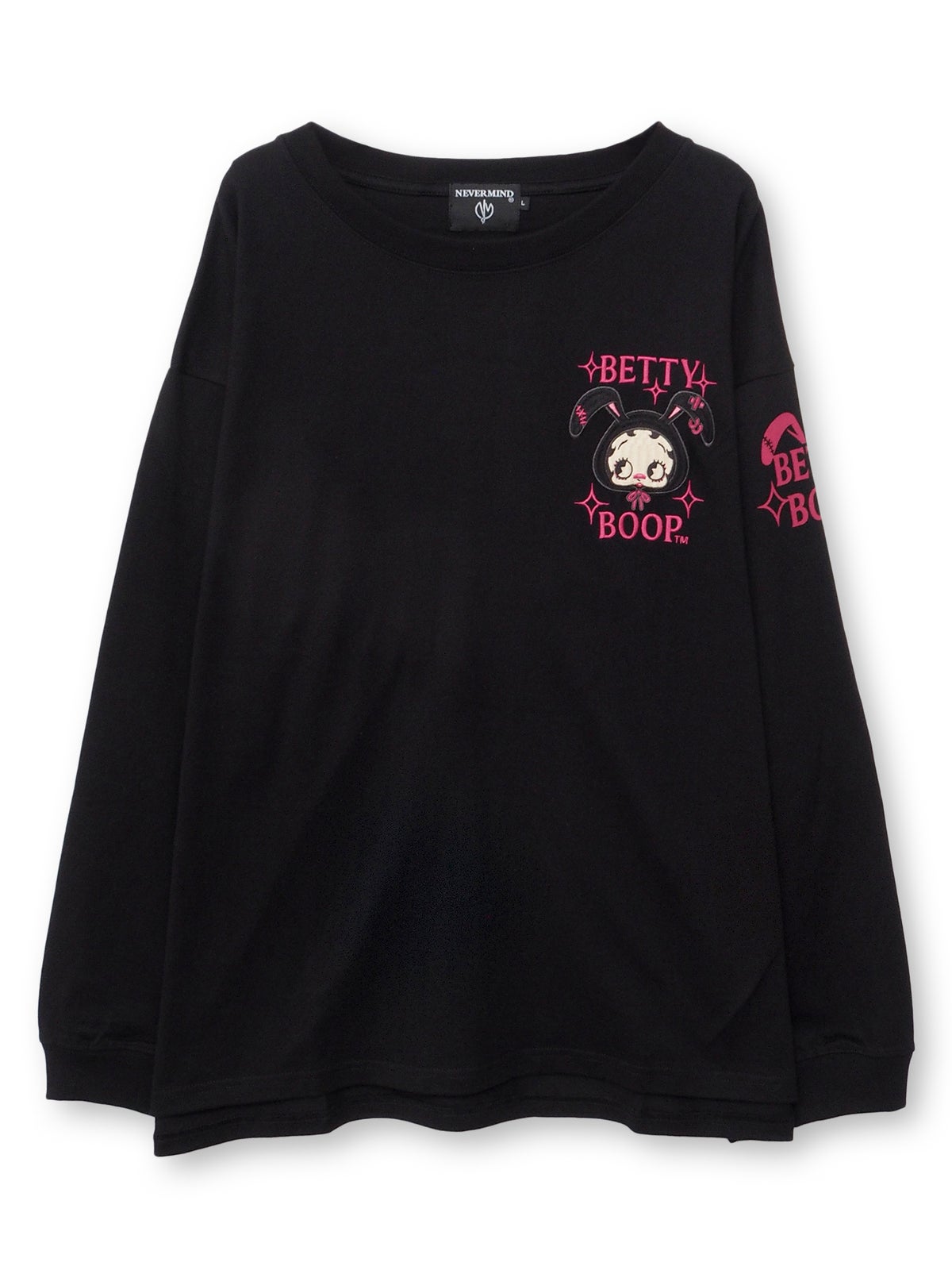 【BETTY BOOP】“うさぎベティ”刺繍入りBIGシルエットロンロンT〔別注〕