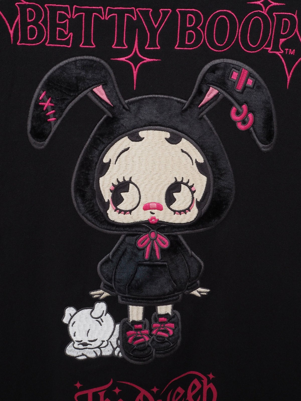 【BETTY BOOP】“うさぎベティ”刺繍入りBIGシルエットロンロンT〔別注〕
