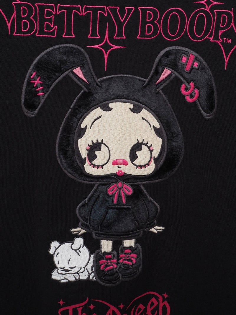 【BETTY BOOP】“うさぎベティ”刺繍入りBIGシルエットロンロンT〔別注〕
