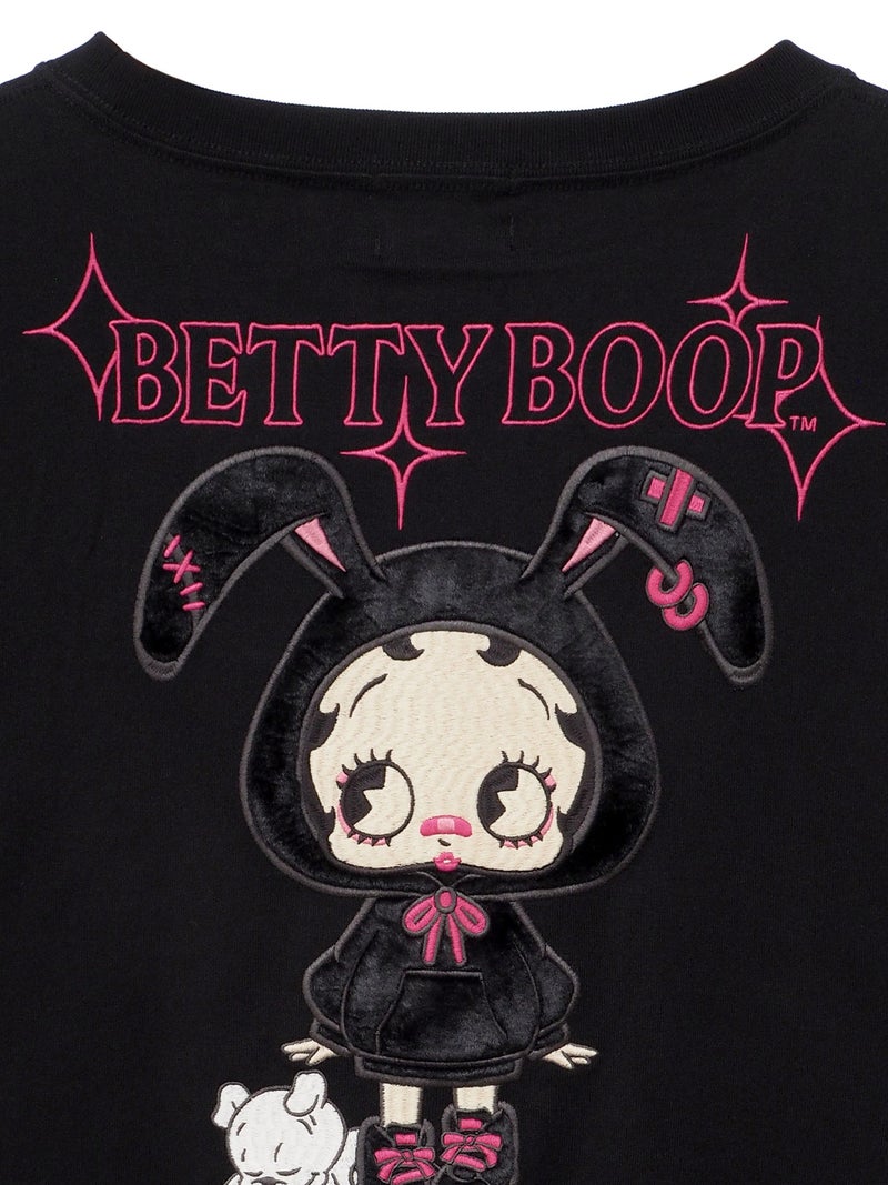 【BETTY BOOP】“うさぎベティ”刺繍入りBIGシルエットロンロンT〔別注〕