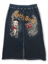  【BETTY BOOP】“TATOO ベティ”刺繍入りデニムスカート