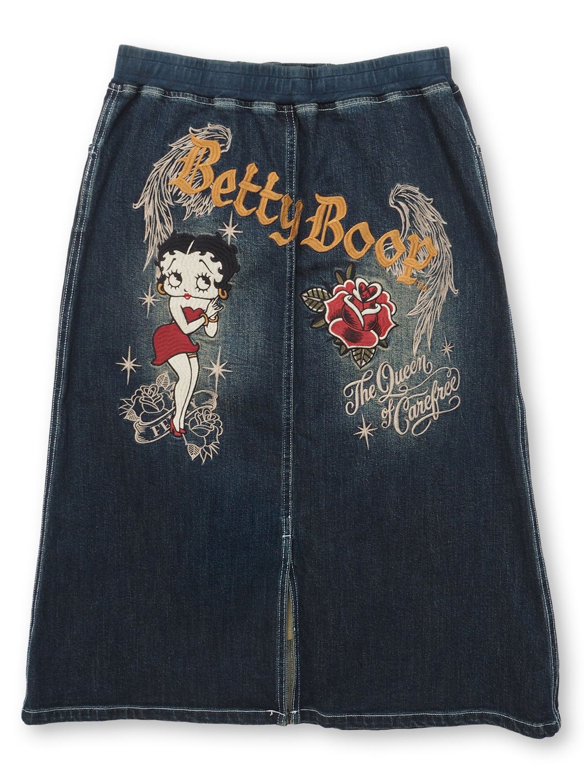  【BETTY BOOP】“TATOO ベティ”刺繍入りデニムスカート