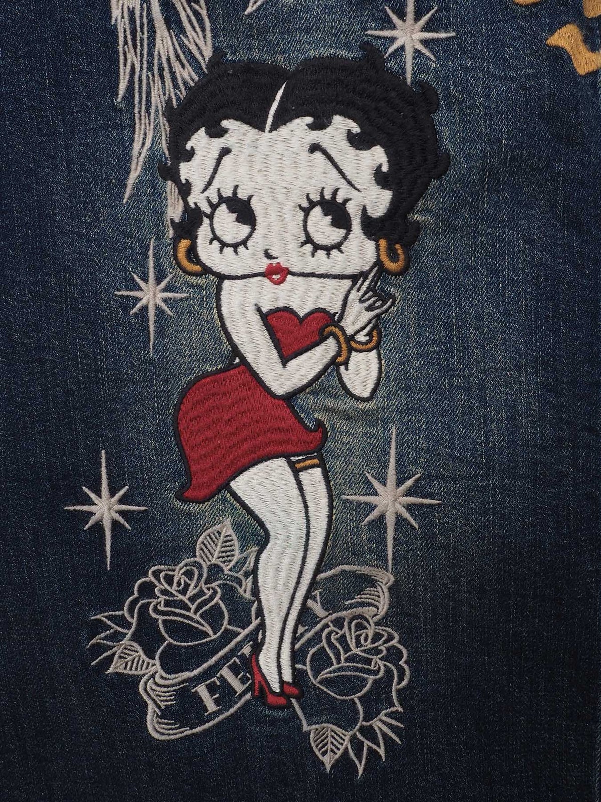  【BETTY BOOP】“TATOO ベティ”刺繍入りデニムスカート