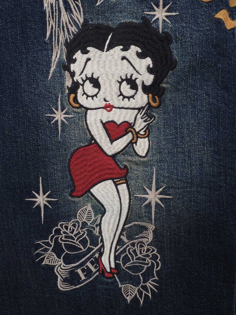  【BETTY BOOP】“TATOO ベティ”刺繍入りデニムスカート